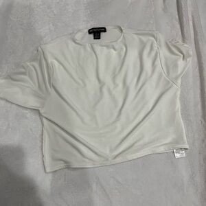 White Cropped Short Sleeve Top